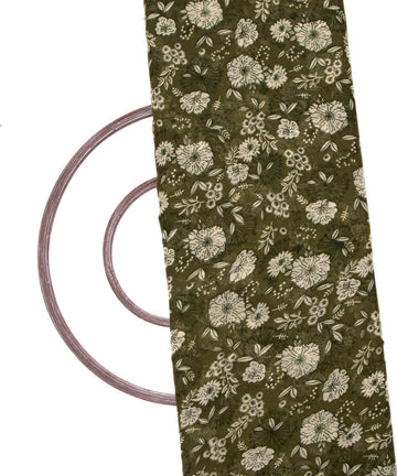 Dark Green Color Printed Georgette Fabric
